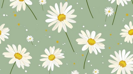 Obraz premium Floral Daisy Pattern Illustration