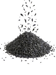 Isolated PNG Tiny Black Powerhouses: Niger Seeds , GENERATIVE AI