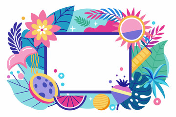 Summer frame vector art illustration