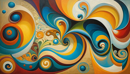 Surreal swirls and abstract forms evoke a sense of wonder and imagination, turning walls into a canvas of creativity.
