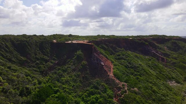 View of Mirante Dedo de Deus - God's finger belvedere viewed from Praia de Coqueirinho beach