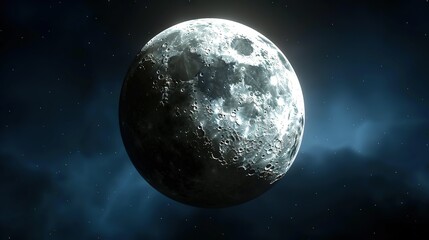 Obraz premium An artistically rendered moon, enveloped by swirling clouds and shimmering stars