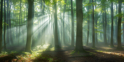 Obraz premium Sol Iluminando a Floresta