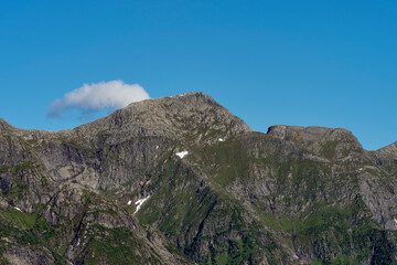 Mountain from the Norwegian Scenic Route of the Gaularfjellet Mountains in July 2024.