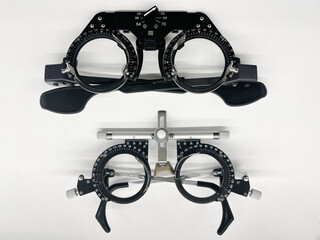 Vision test glasses. Glasses to have your eyesight checked at the eye doctor and measure the diopters and distance between eyes
