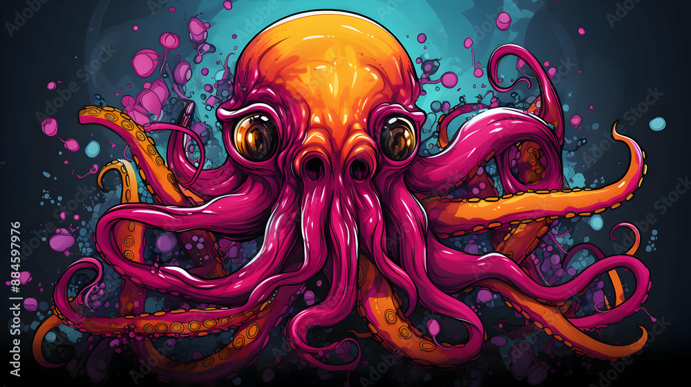 Poster octopus illustration