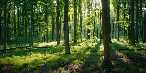 Obraz premium Matas com Diversidade de Árvores e Plantas