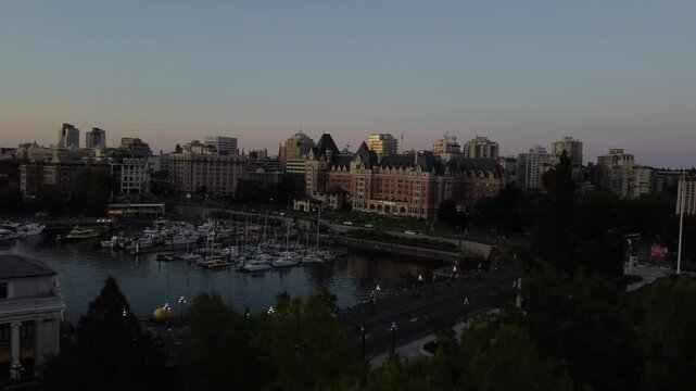 sunset in the city of Victoria BC