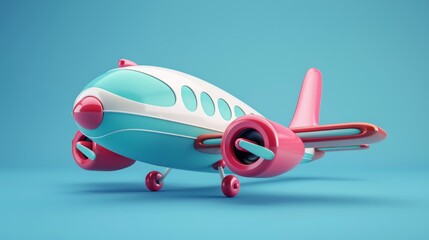 A three-dimensional cartoon icon of an airplane.