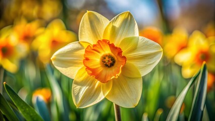 A close-up of a daffodil in bloom.