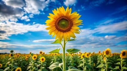 A single sunflower standing tall.