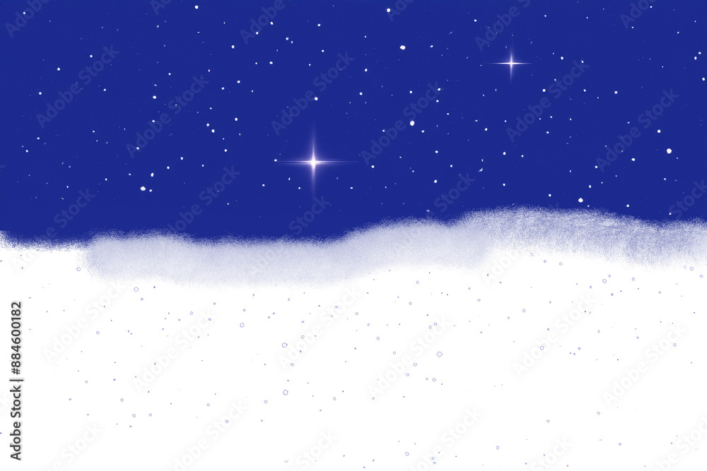 Wall mural a blue sky with white clouds and a starry sky