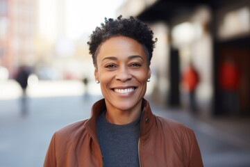 Obraz premium Portrait of a middle aged African American businesswoman in office