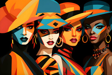 Colorful Women in Hats