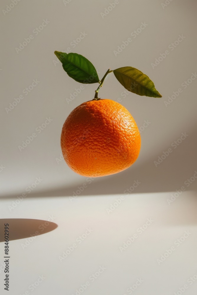 Wall mural Fresh Murcott orange levitating on a white background