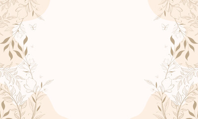 Vector background with flowers and leaves for banners, cards, flyers, social media wallpapers, wedding invitation