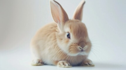 Obraz premium Adorable bunny with a curious expression, looking at the camera, isolated on white