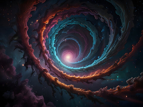 Colorful Dreamy Worm Hole Abstract