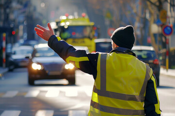 Traffic Director at Intersection