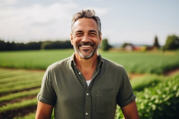 Portrait of a middle aged male farmer on farm
