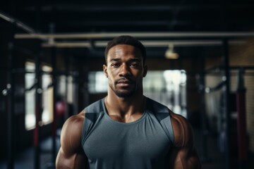 Portrait of a young male African American fitness trainer