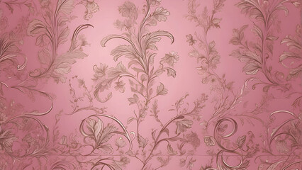 Vintage pink floral wallpaper pattern design