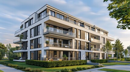 Fototapeta premium A tall building apartment