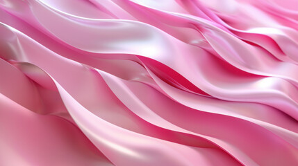 Fototapeta premium Pink, abstract folds create a full-frame background in this 3D illustration.