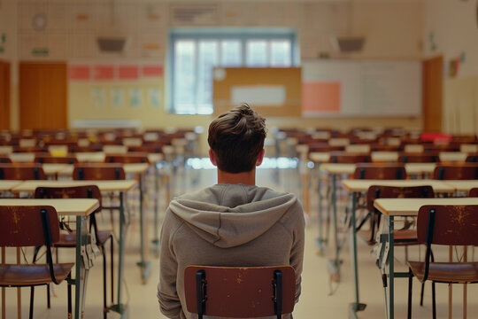 Student Concentrating in Exam