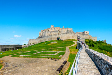 A view of Spis Castle from the inside behind its walls, Slovakia