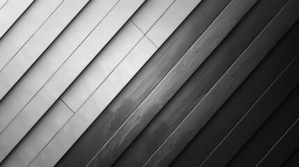 Obraz premium Soft gray and white gradient wall texture with diagonal metallic stripes, creating a modern and clean abstract background in shades of silver and black.