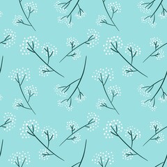 Simple floral seamless pattern with flowers for fabrics and cards and linens