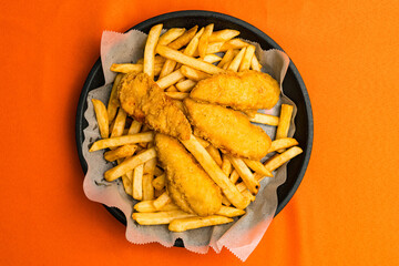 Chicken tenders with French fries