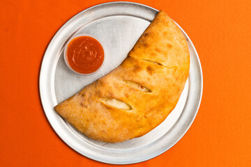 Stromboli with marinara sauce
