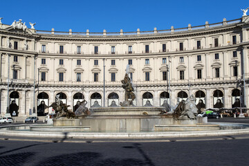 Obraz premium Fountain of the Naiads on Piazza della Repubblica, Rome, Italy
