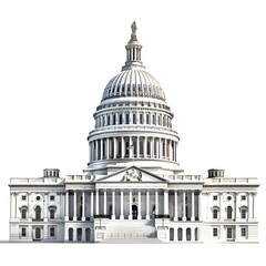 Obraz premium United States Capitol Illustration on white background 