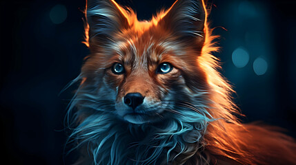 Naklejka premium Fox Portrait with Blue Eyes