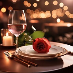 Postre de chocolate en una cena romántica