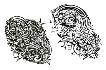 Abstract Calligraphy tattoo sticker
