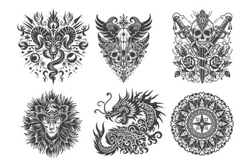Obraz premium Abstract Tattoo sticker clipart 