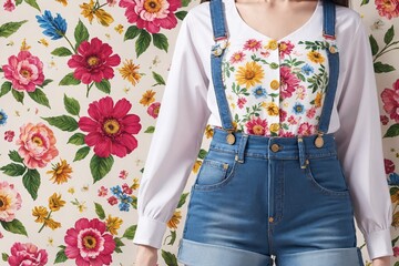 Trendy floral pattern for clothing