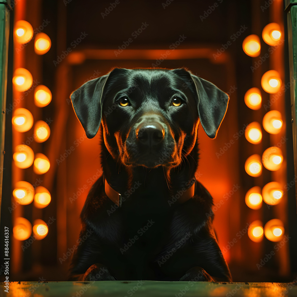 Canvas Prints Black Labrador in Warm Light