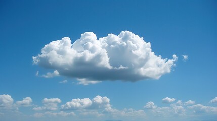 Optimistic White Cloud in Clear Blue Sky Signifying Clarity and Hope