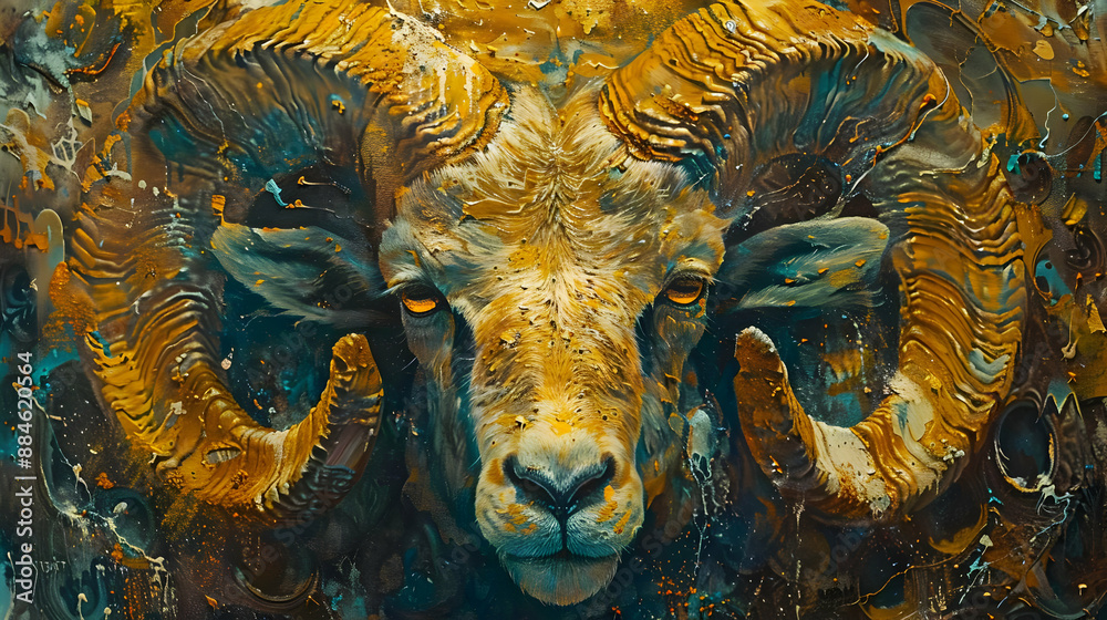 Canvas Prints Abstract Ram Portrait