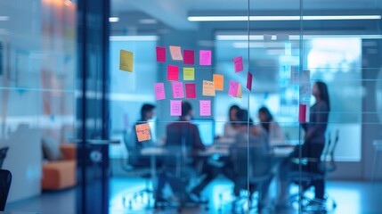Fototapeta premium Diverse Indian Business Team Brainstorming in Conference Room with Blurred Office Background
