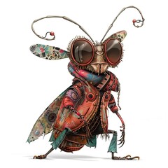 Ant Boho-Chic fashion cartoon isolated whitebackground