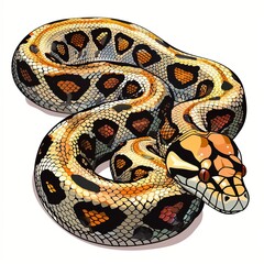 Fototapeta premium Anaconda Classic fashion cartoon isolated whitebackground