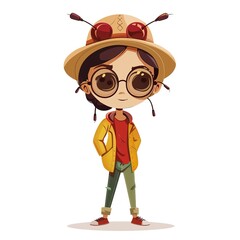 Naklejka premium Ant Tomboy fashion cartoon isolated whitebackground