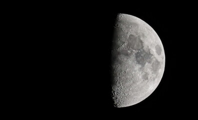  Close up picture of waxing crescent moon in dark sky © dule964