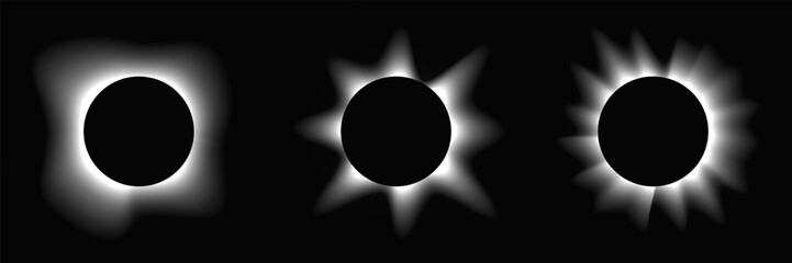 Set of circle illuminate light frames